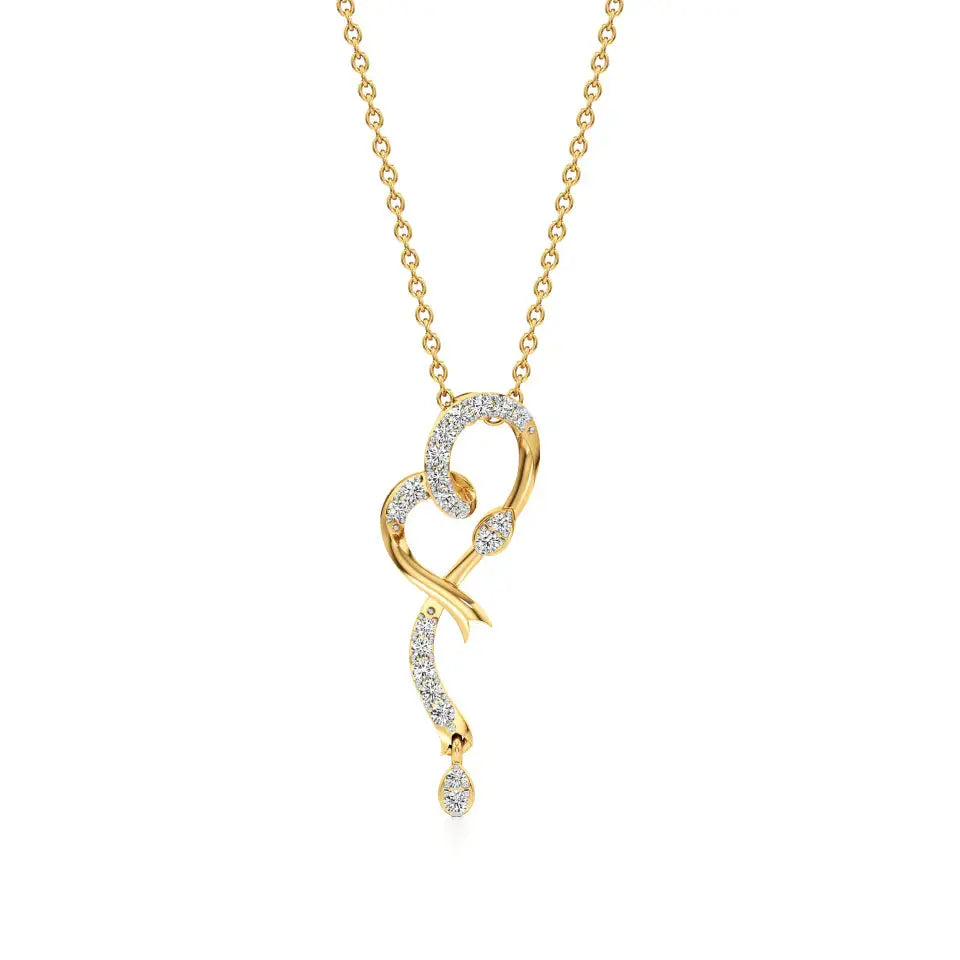 Sneh | Elegant Round Lab Grown Diamonds Heart Pendant - Nivara