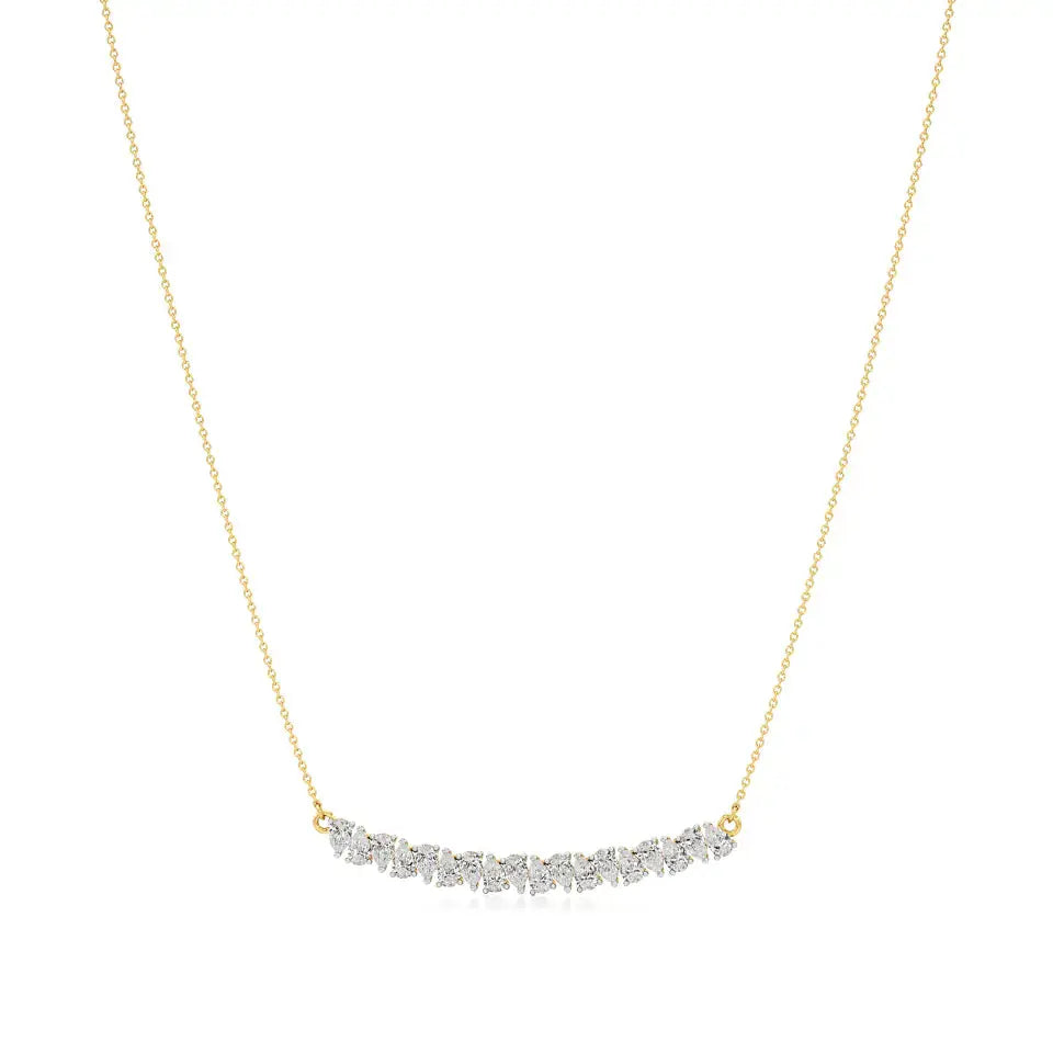 Noor | Pear Lab Grown Diamonds Bar Necklace - Nivara