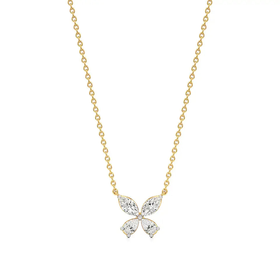 Vanya | Marquise & Pear Lab Grown Diamonds Butterfly Pendant - Nivara