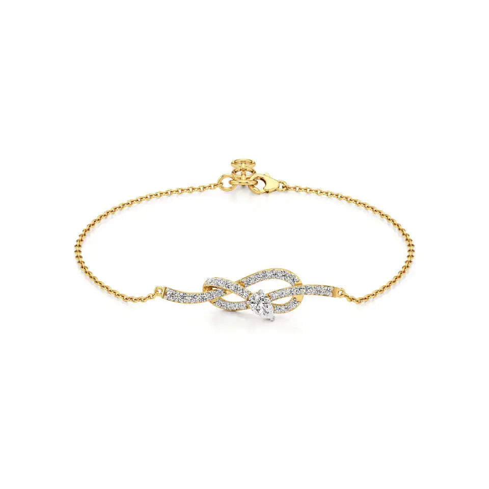 Mode | Pear & Round Lab Grown Diamonds Swirl Design Chain Bracelet - Nivara