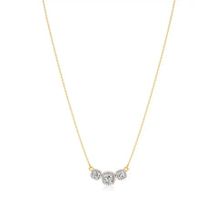 Elina | Cushion Lab Grown Diamonds with Halo Necklace - Nivara