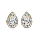 Mira | Pear Solitaire with Round Lab-Grown Diamond Halo Studs - Nivara