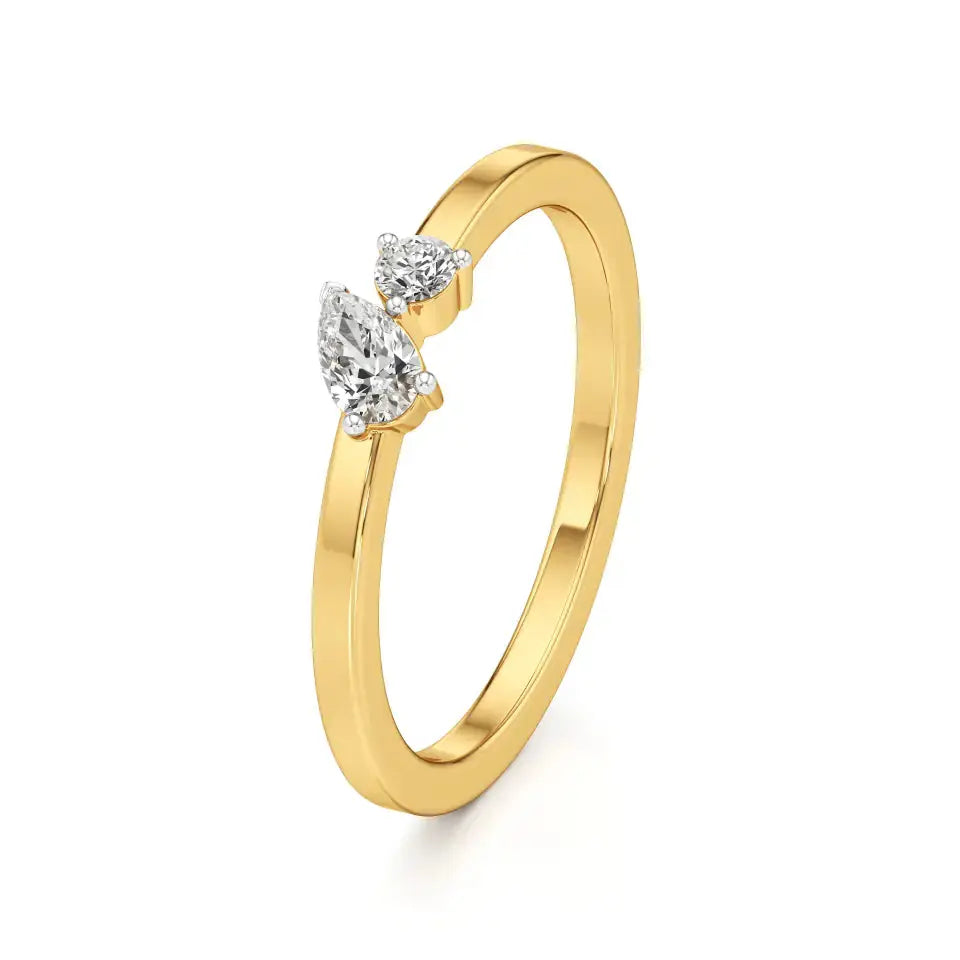Mode | Round & Pear Lab-Grown Diamond Solitaire Ring - Nivara