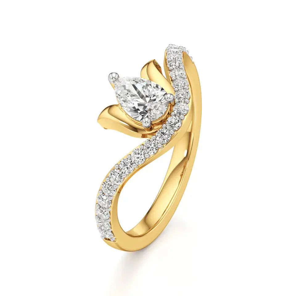 Flora | Round & Pear Lab-Grown Diamond Ring - Nivara