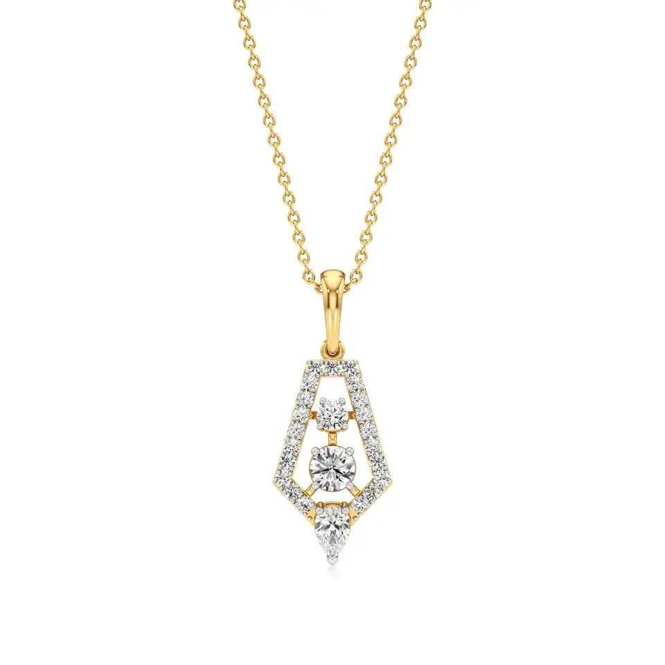 Mode | Pear & Round Lab Grown Diamonds Pendant - Nivara