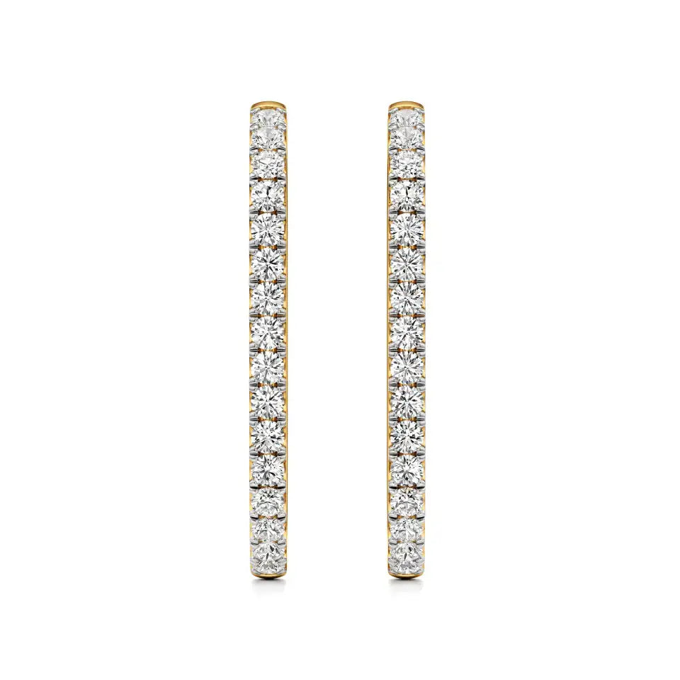 Mode | Round Lab-Grown Diamond Sleek Hoop Earrings - Nivara