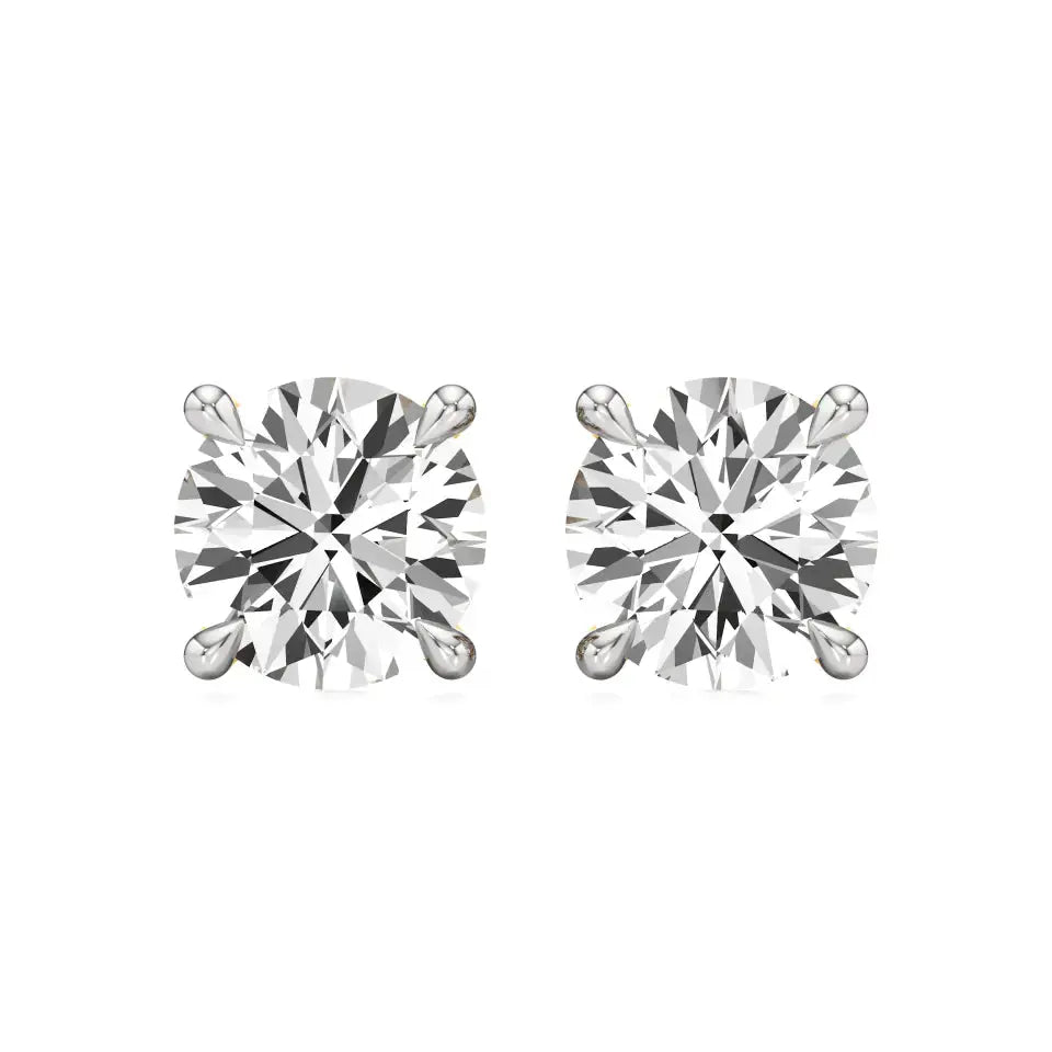 Thea | Studs with Four Prong Round Lab-Grown Diamond - Nivara