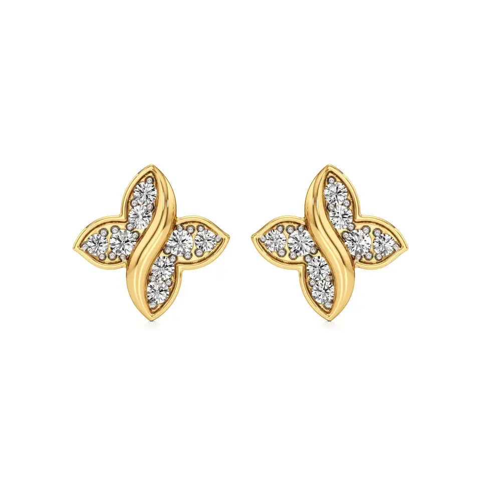 Flora | Round Lab-Grown Diamonds Floral Studs - Nivara