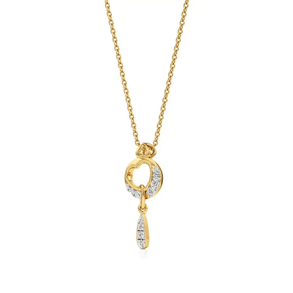 Sneh | Elegant Round Lab Grown Diamonds Heart Pendant - Nivara
