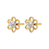 Flora | Round Lab-Grown Diamond Floral Studs - Nivara