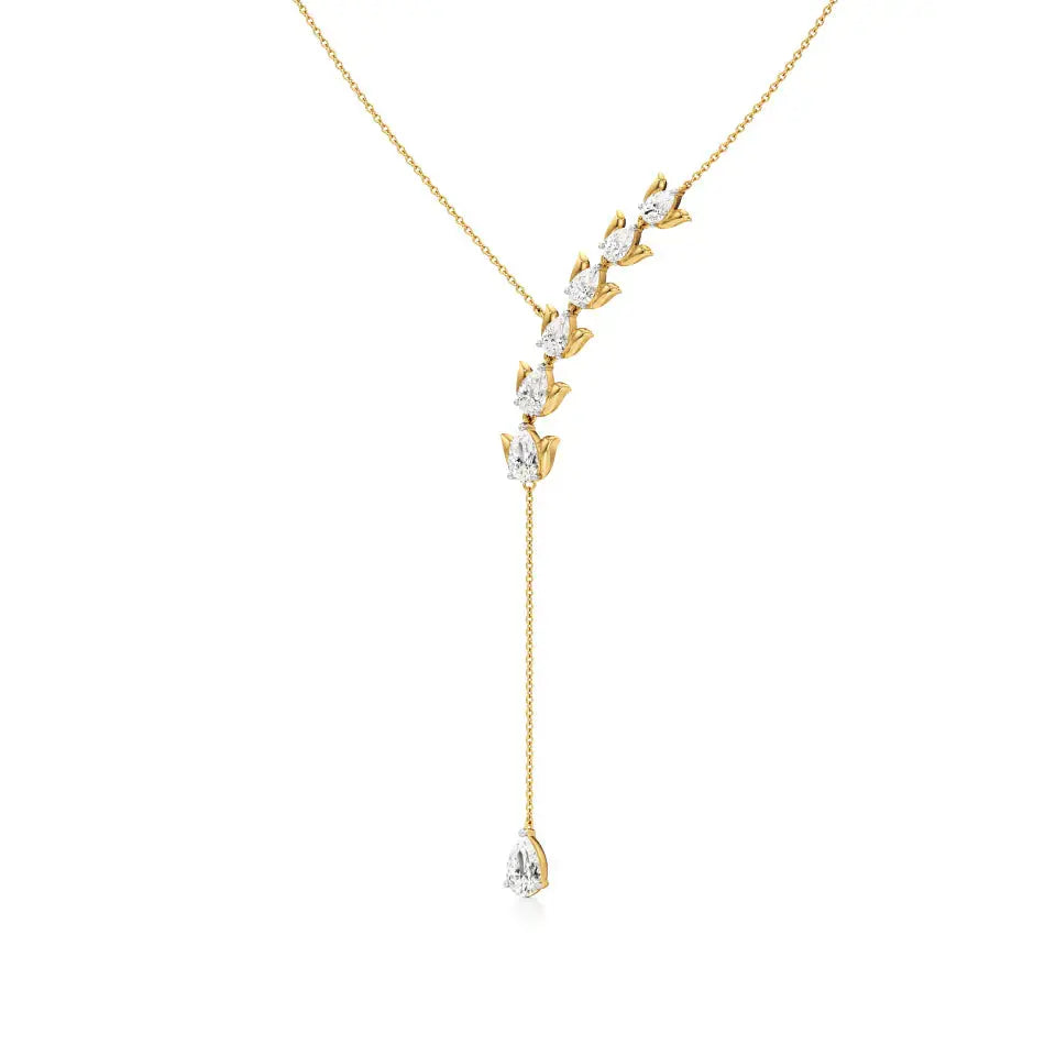 Mode | Pear Lab Grown Diamonds Petals Necklace - Nivara