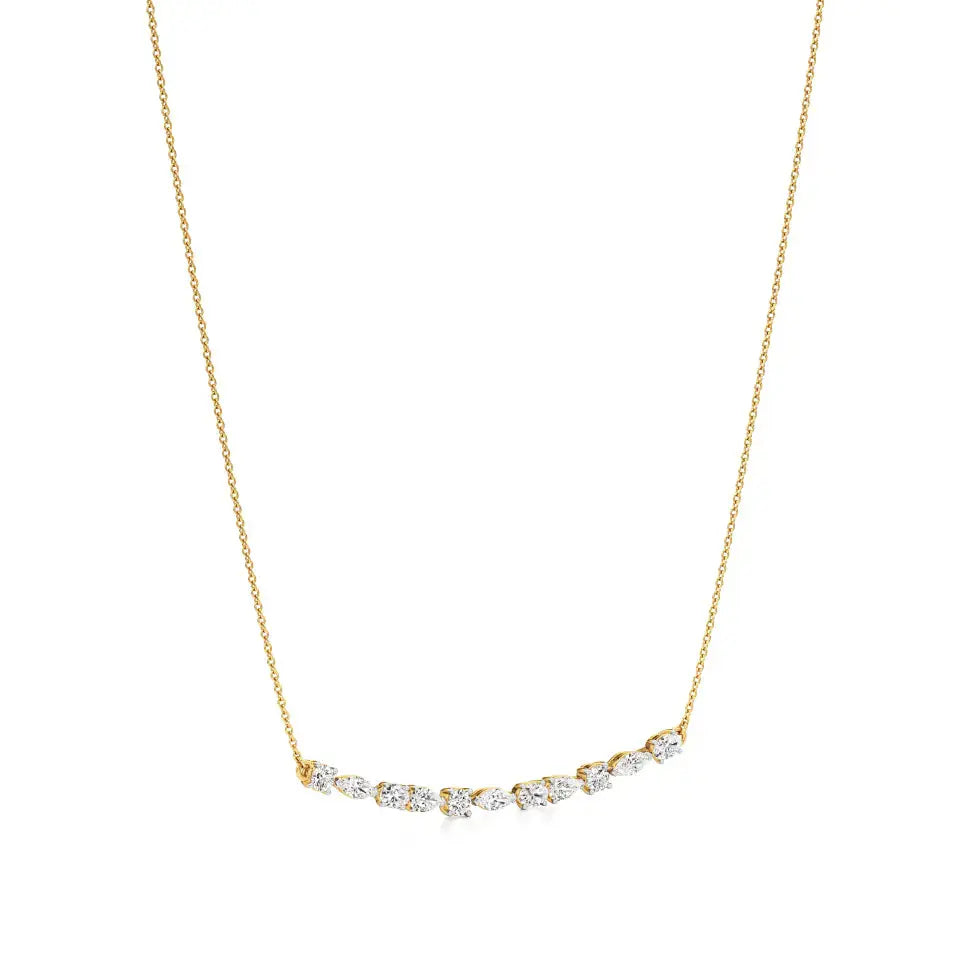 Anek | Multi-Shape Lab Grown Diamonds Bar Necklace - Nivara