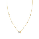 Anek | Radiant Solitaire & Round Lab Grown Diamond Necklace