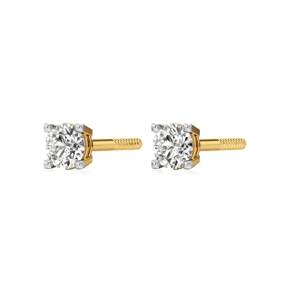 Thea | Four Prong setting with Round Lab-Grown Studs - Nivara