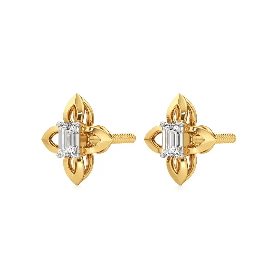 Nora | Emerald Solitaire Lab-Grown Diamond Studs - Nivara