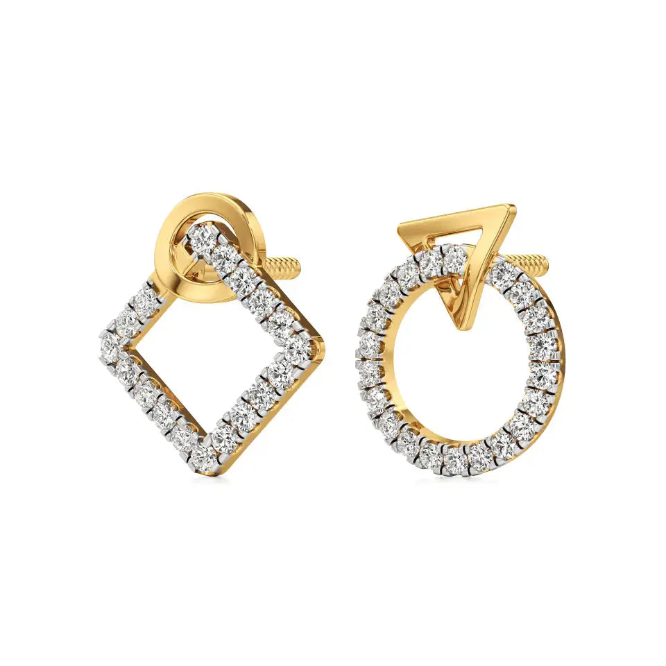 Mode | Round Lab-Grown Diamonds Halo Earrings - Nivara
