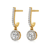 Amaya | Round Lab-Grown Diamond Halo Dangle Earrings