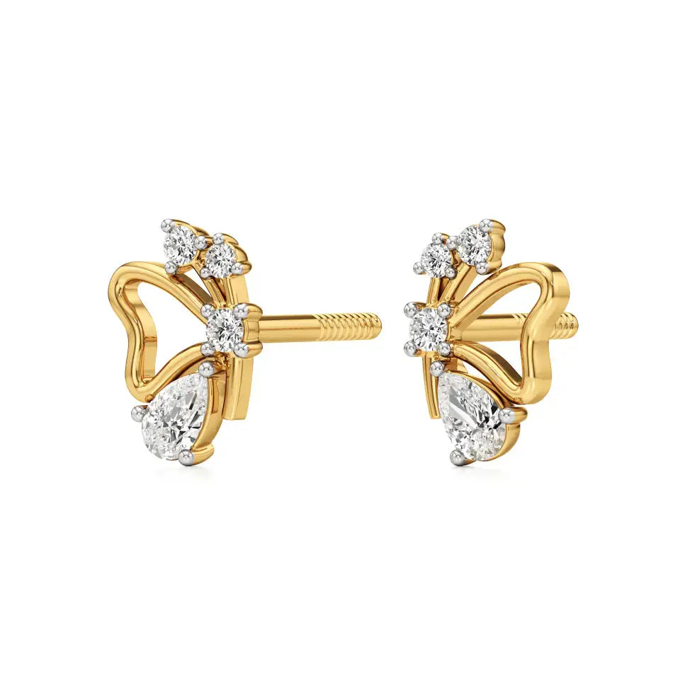 Vanya | Pear & Round Lab-Grown Diamonds Butterfly Studs - Nivara
