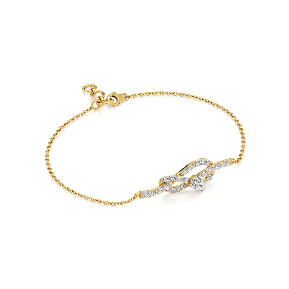 Mode | Pear & Round Lab Grown Diamonds Swirl Design Chain Bracelet - Nivara