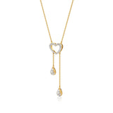 Sneh | Pear & Round Lab Grown Diamonds Heart Necklace