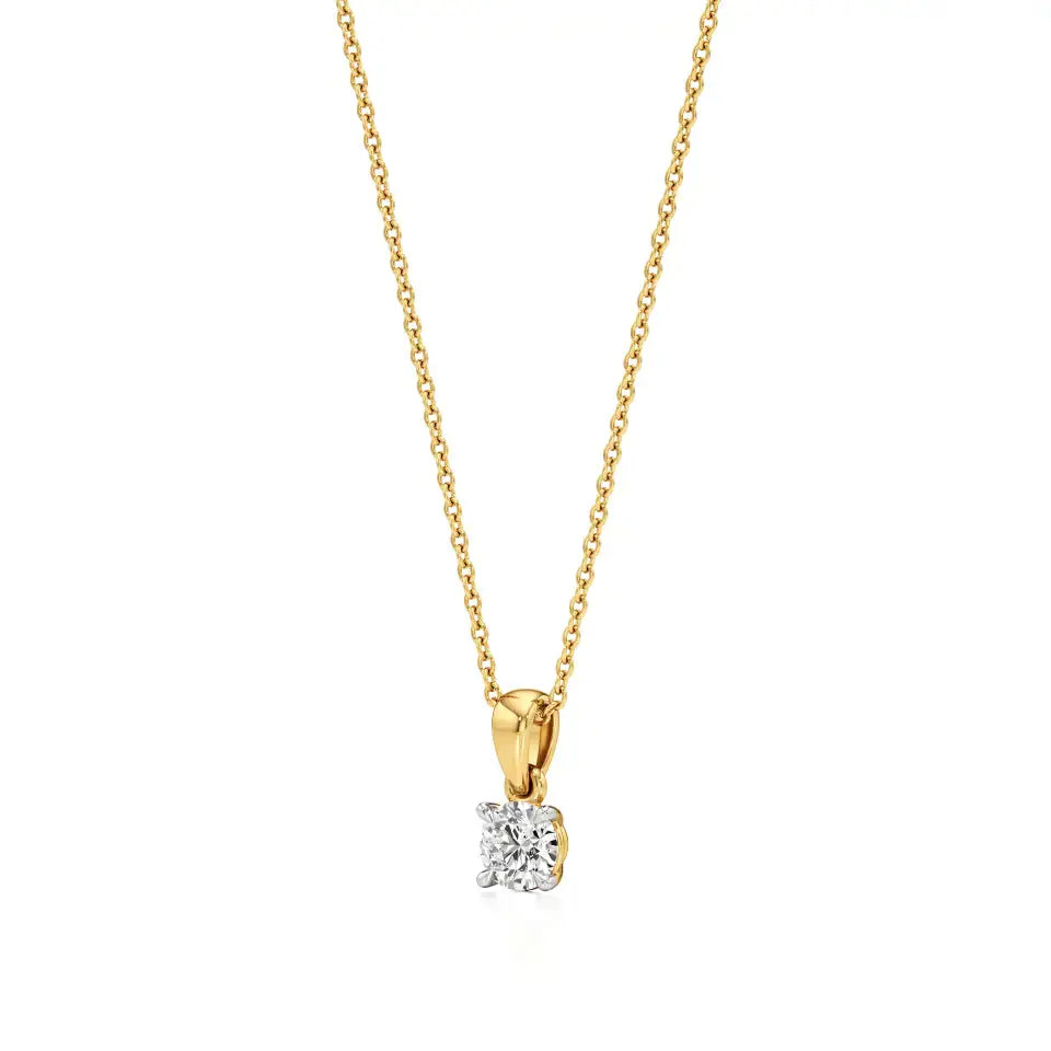 Thea | Round Lab Grown Diamonds 4-Prong Setting Pendant - Nivara