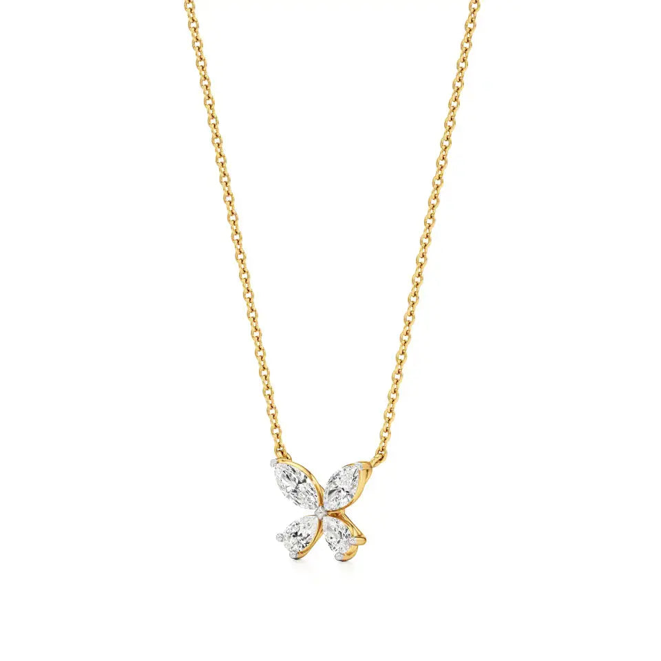 Vanya | Marquise & Pear Lab Grown Diamonds Butterfly Pendant - Nivara