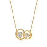 Sneh | Elegant Round Lab Grown Diamonds Dual Heart Pendant - Nivara
