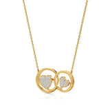 Sneh | Elegant Round Lab Grown Diamonds Dual Heart Pendant - Nivara
