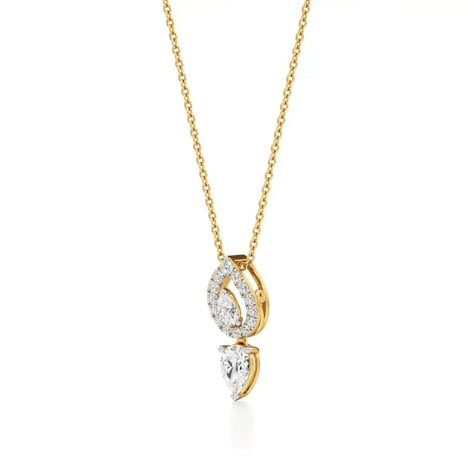 Mode | Pear & Round Lab Grown Diamond Tear Drop  Pendant - Nivara