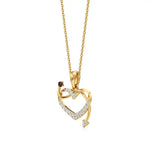 Sneh | Elegant Round Lab Grown Diamonds with Ruby Accent Heart Pendant - Nivara