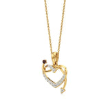 Sneh | Elegant Round Lab Grown Diamonds with Ruby Accent Heart Pendant - Nivara