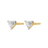Sia | Three Prong Studs with Heart Shaped Solitaire Lab-Grown Diamond - Nivara
