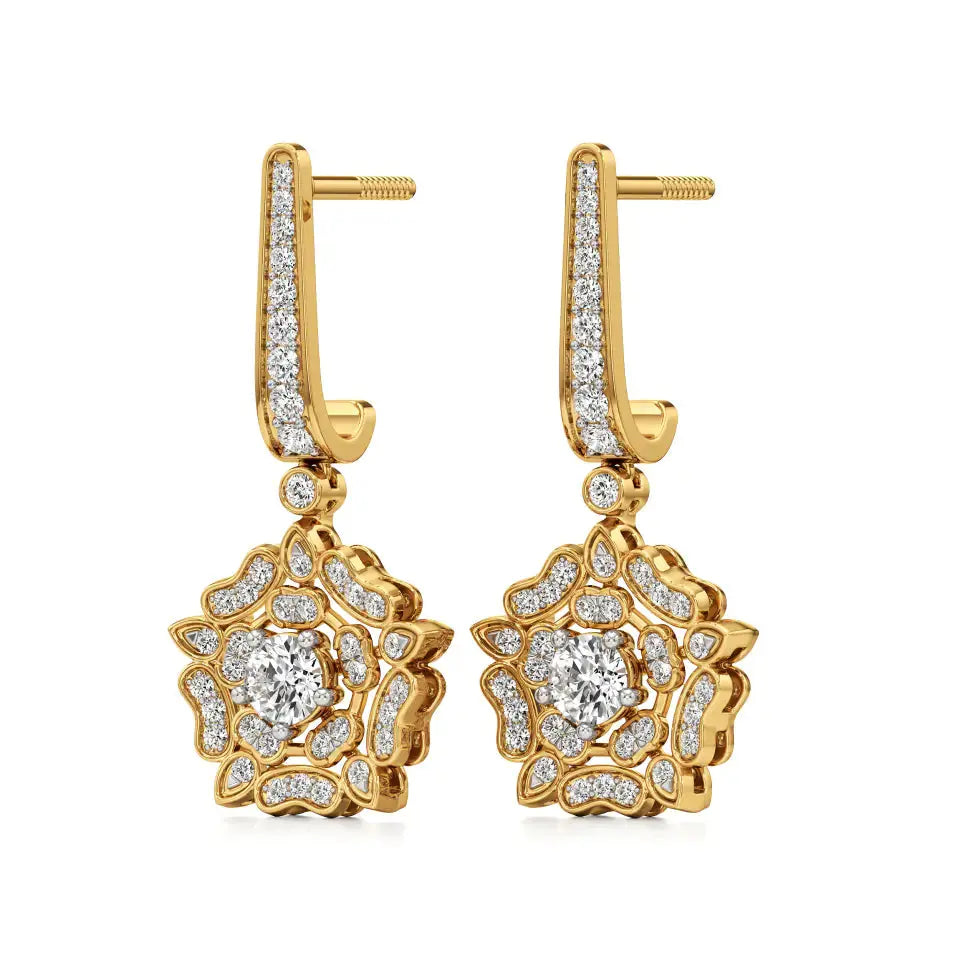 Flora | Round Round Lab-Grown Diamonds Floral Studs - Nivara