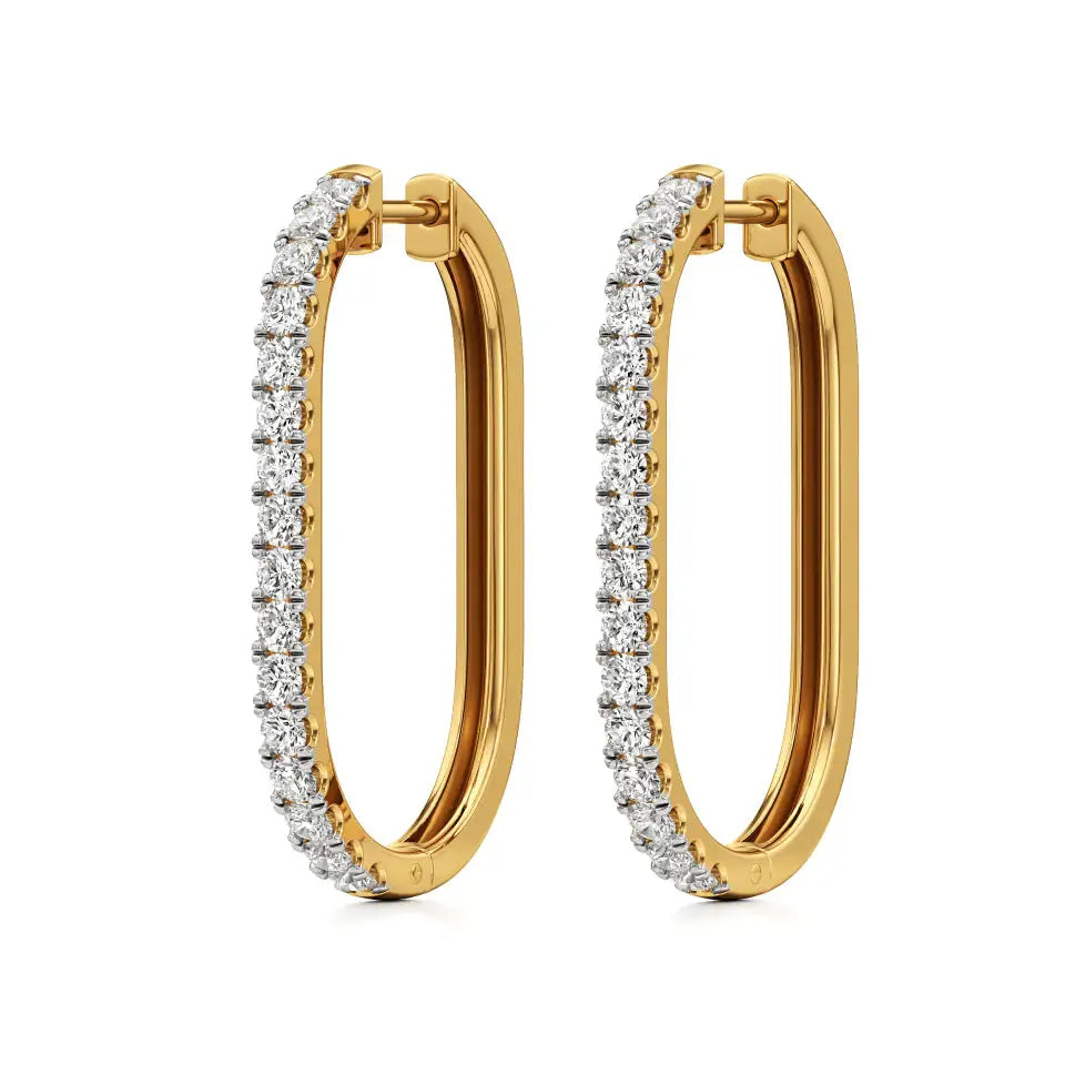 Mode | Round Lab-Grown Diamond Sleek Hoop Earrings - Nivara