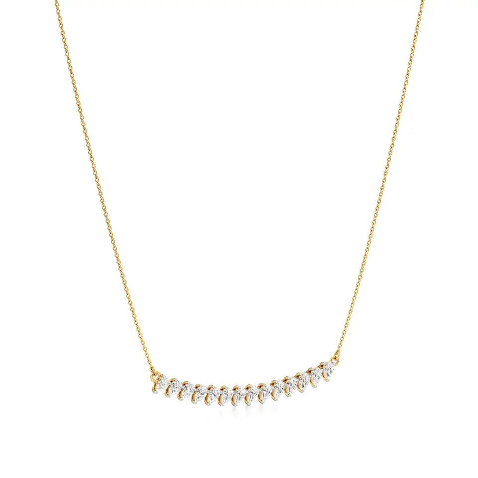 Noor | Pear Lab Grown Diamonds Bar Necklace - Nivara