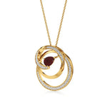 Mode | Pear-Cut Ruby & Round Diamonds Spiral Pendant - Nivara