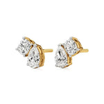 Toi et Moi | Cushion & Pear Lab-Grown Diamond Stud Earrings - Nivara