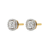Mira | Cushion Solitaire with Halo Lab-Grown Diamond Studs - Nivara