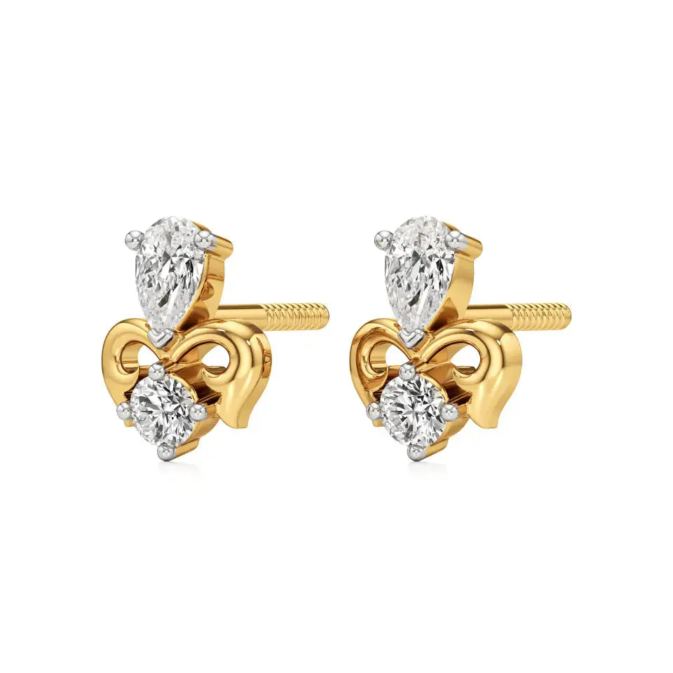 Mode | Pear & Round Lab-Grown Diamond Duo Studs - Nivara