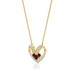 Sneh | Ruby & Lab Grown Diamonds Heart Pendant - Nivara