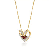 Sneh | Ruby & Lab Grown Diamonds Heart Pendant - Nivara