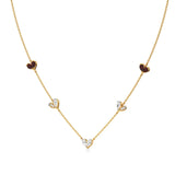 Sneh | Pear-Cut Ruby & Lab Grown Diamonds Heart Motif Necklace