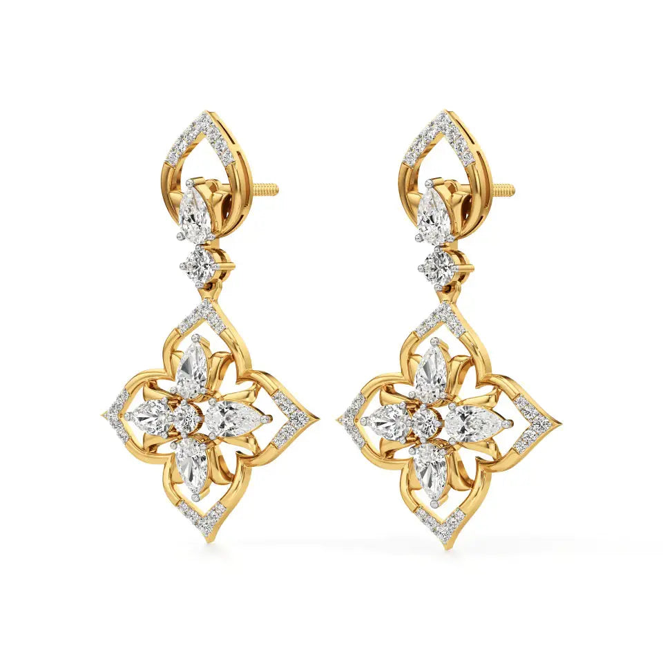 Flora | Pear & Round Lab-Grown Diamond Earrings - Nivara
