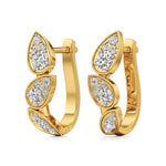 Vanya | Round Lab-Grown Diamonds Leaf Designed Hoopds - Nivara