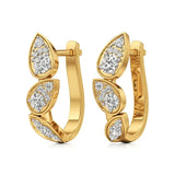 Vanya | Round Lab-Grown Diamonds Leaf Designed Hoopds - Nivara