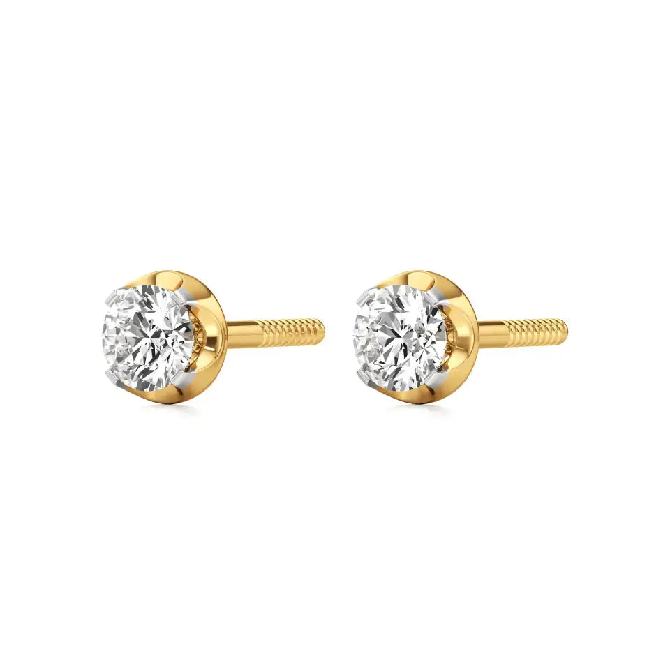 Mirage | Round Solitaire Lab-Grown Diamond Studs - Nivara