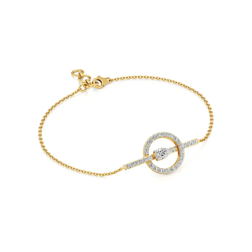 Mode | Pear & Round Lab Grown Diamonds Halo Chain Bracelet - Nivara