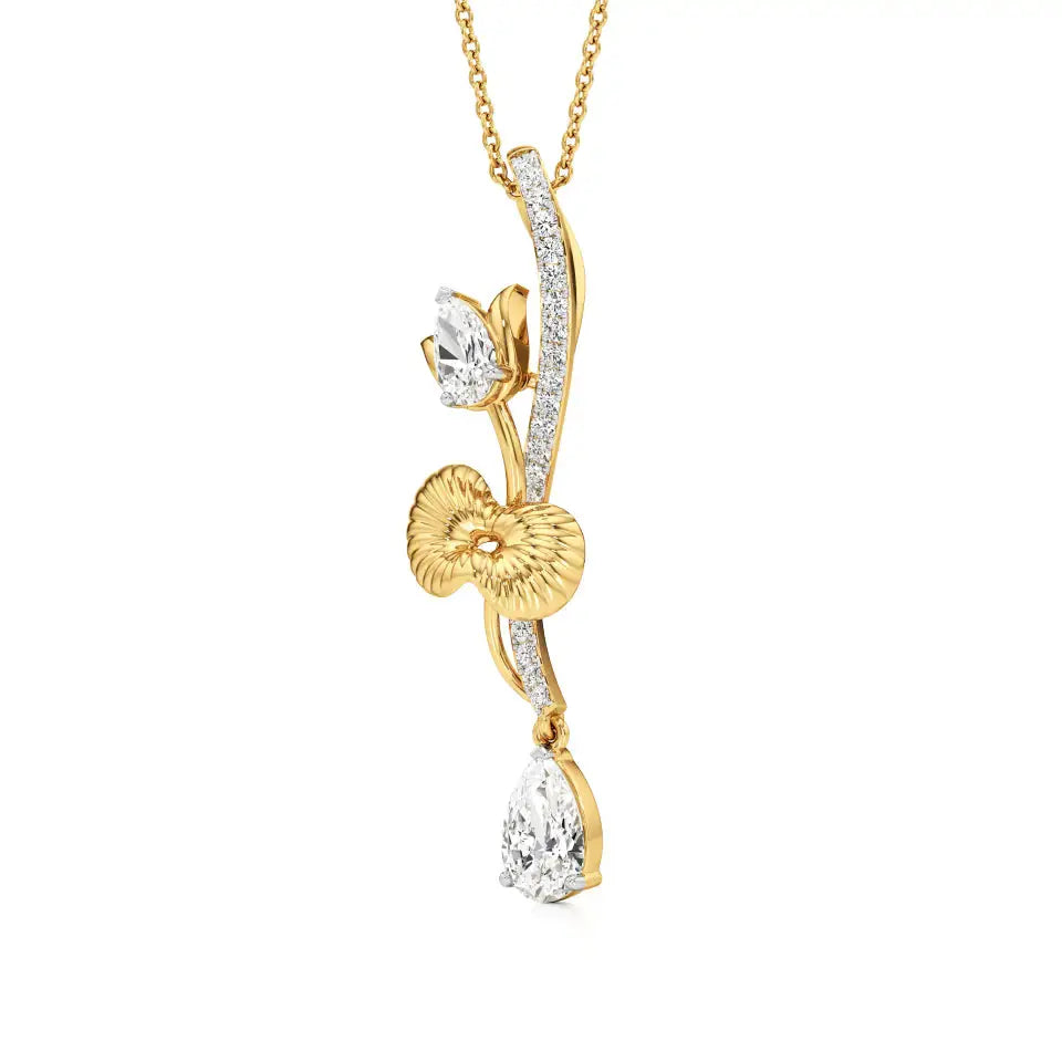Flora | Pear & Round Lab Grown Diamonds Pendant - Nivara