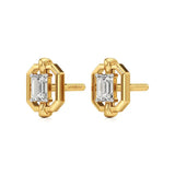 Mode | Emerald-Cut Solitaire Lab-Grown Diamond Studs - Nivara