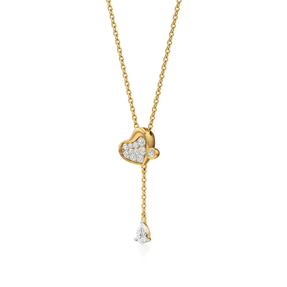 Sneh | Pear & Round Lab Grown Diamonds Tear Drop Pendant - Nivara
